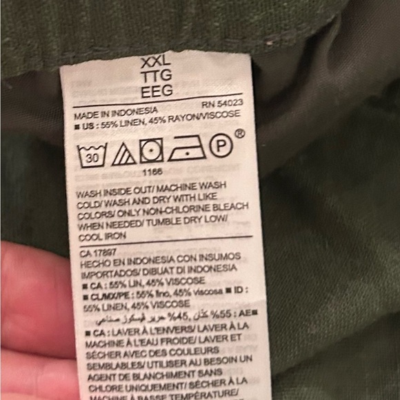 Old Navy Moss Green Mid-Rise Soft Wide-Leg Linen-Blend Pants Size XXL NEW - Picture 11 of 14